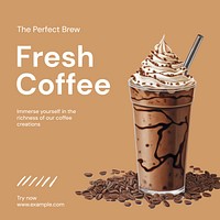 Fresh coffee Instagram post template