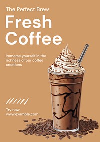 Fresh coffee poster template