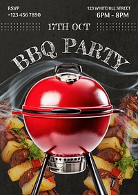 Bbq party poster template
