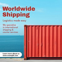 Worldwide shipping Instagram post template