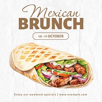 Mexican brunch Instagram post template
