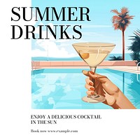 Summer drinks Instagram post template