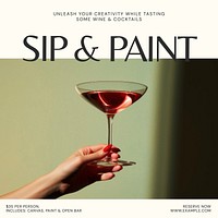 Sip and Paint Facebook post template