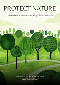 Protect nature poster template
