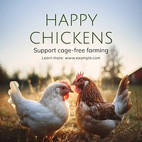 Happy chickens Instagram post template