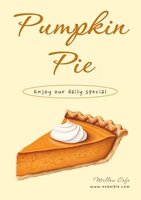 Pumpkin pie poster template