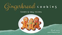 Gingerbread cookie recipe blog banner template