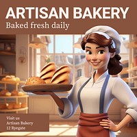 Artisan bakery Instagram post template