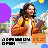 Admission open Instagram post template