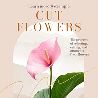 Arranging fresh flowers Instagram post template