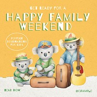 Happy family weekend Instagram post template