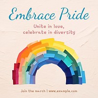 Embrace pride march Instagram post template