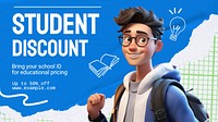 Student discount blog banner template