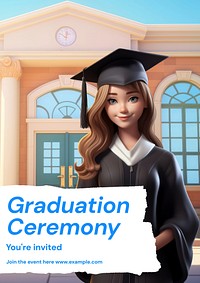 Graduation ceremony poster template