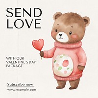 Valentines day package Instagram post template