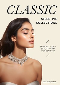 Jewelry collection poster template and design