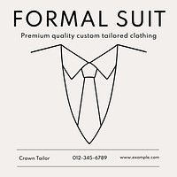 Formal suit Facebook post template