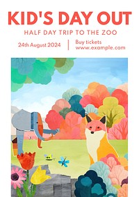 Zoo trip poster template