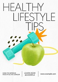 Healthy lifestyle tips poster template and design