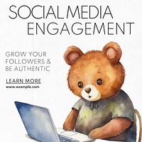 Social media engagement Instagram post template