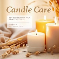 Candle care Instagram post template