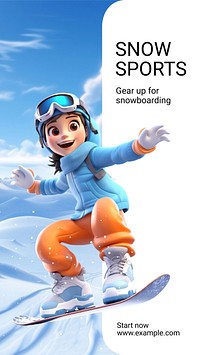 Ski retreat Instagram story template social media design