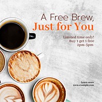 Coffee promotion Facebook post template