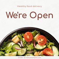 We're open, restaurant Instagram post template
