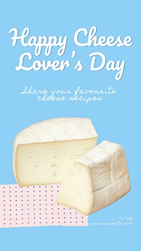 Cheese lovers day Instagram story template   