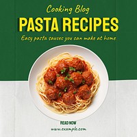 Pasta recipe Instagram post template