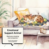 Emotional support animal Instagram post template