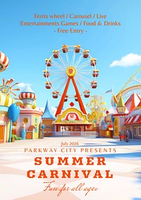 Summer carnival  poster template