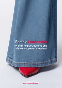 Female leadership poster template and design