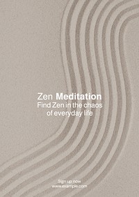 Zen meditation poster template