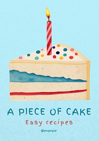 Easy cake recipes poster template