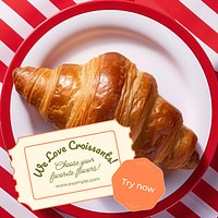 Croissant bakery shop Instagram post template