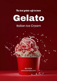 Gelato ice cream poster template and design