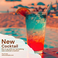New cocktail Instagram post template