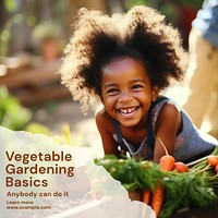 Vegetable gardening Instagram post template