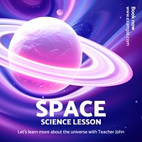 Space science lesson Instagram post template