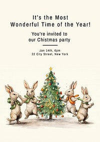 Christmas party poster template