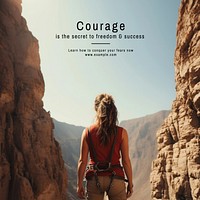 Courage  success quote Instagram post template
