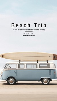 Beach trip Facebook story template