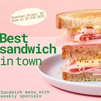 Sandwich shop Instagram post template