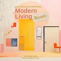 Modern living room Instagram post template