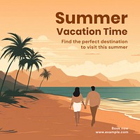 Summer vacation time Instagram post template
