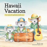 Hawaii vacation Instagram post template