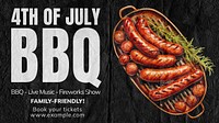 BBQ 4th of July blog banner template