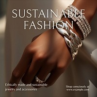 Sustainable fashion Instagram post template