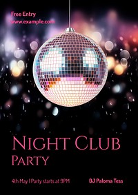 Night club party poster template